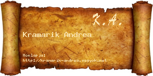 Kramarik Andrea névjegykártya
